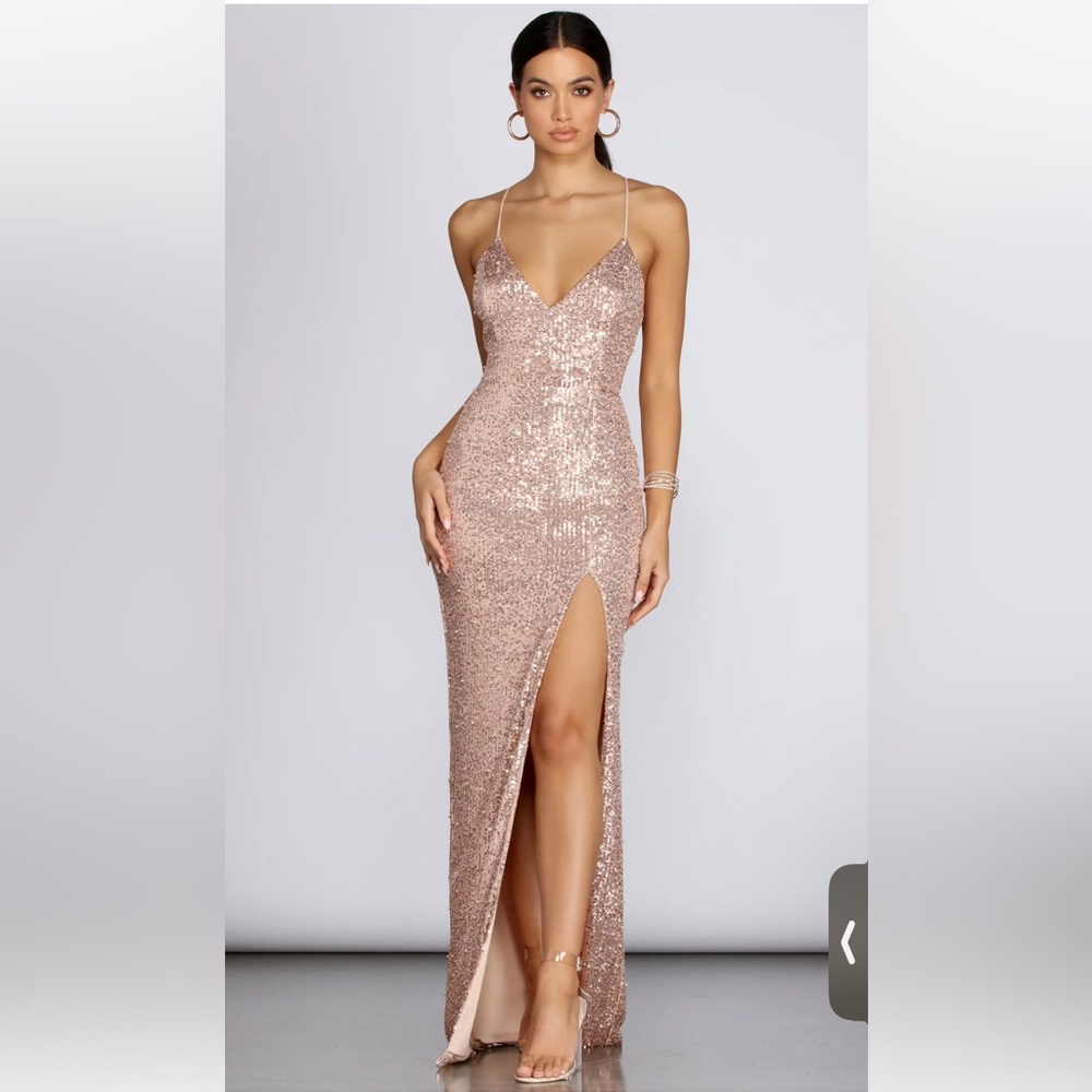 Cara Formal Sequin And Pearl Dress